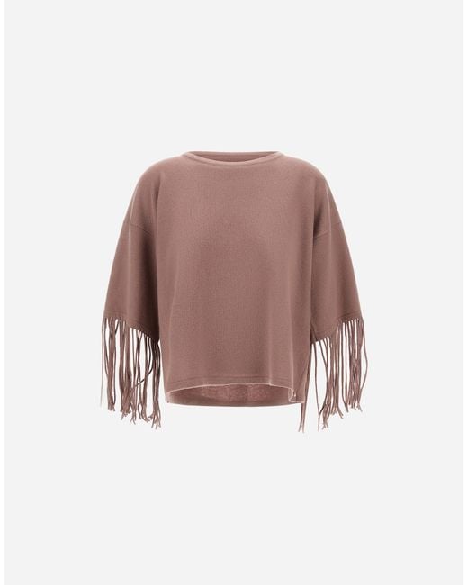 Herno Pink Wool And Cashmere Stocking-Stitch Jumper