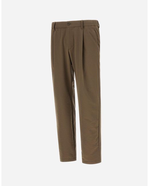 Herno Green Seer-Crease Trousers for men