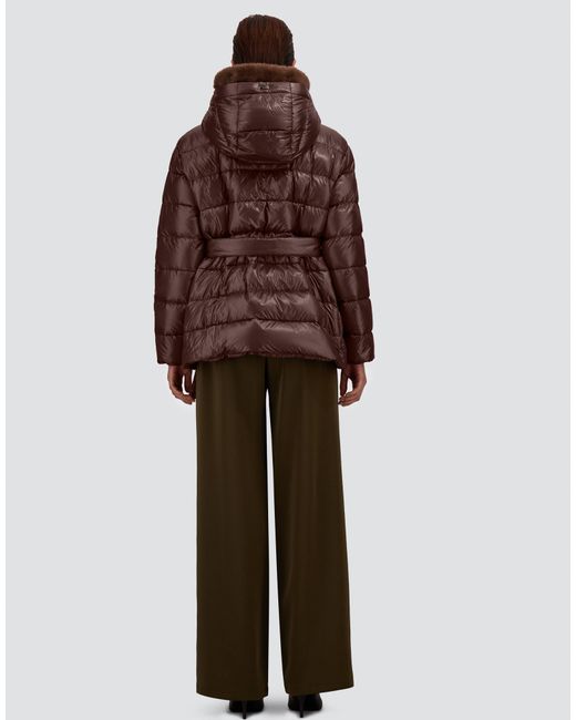 Herno Brown Nylon Ultralight And Melange Mink-Effect Jacket