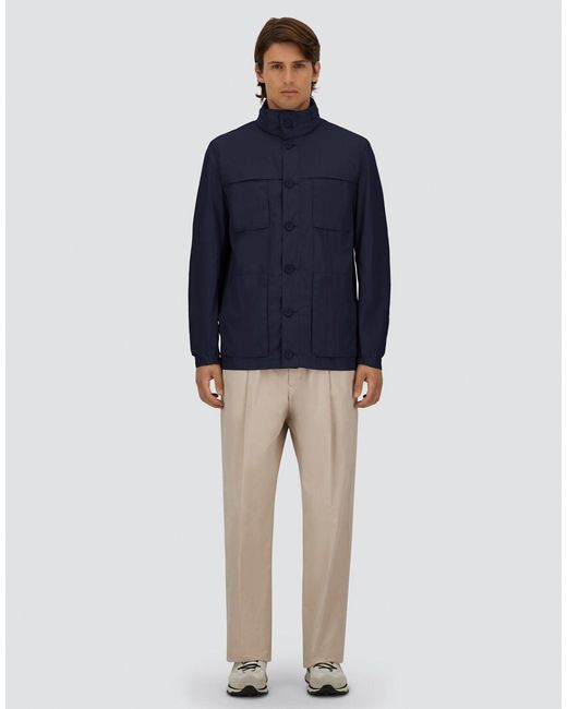 Herno Blue Ultralight Crease Field Jacket for men