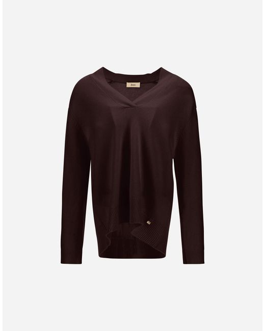 Herno Purple Cashmere Stocking-Stitch Jumper
