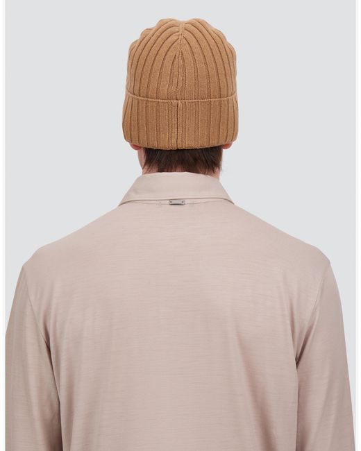 Herno Natural English Rib Cashmere Beanie for men