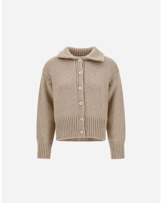 Herno Natural Blown Alpaca Wool Cardigan