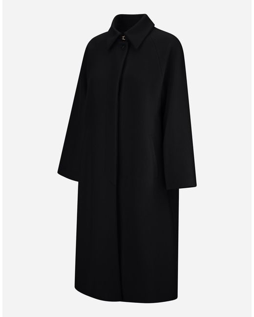 Herno Black Single-Breasted Wool Cloth Coat