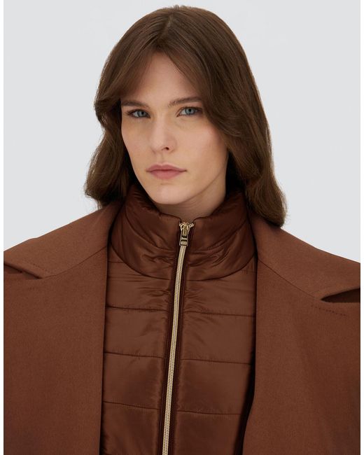 Herno Brown Abrigo De Pure Cashmere Y Nylon Ultralight
