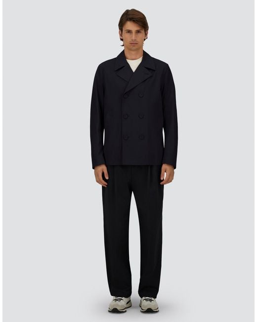 Herno Blue Pea Coat for men