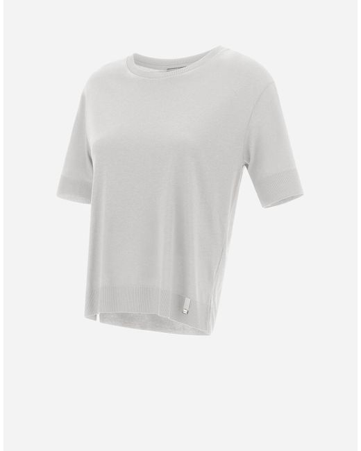 Herno White Glam Knit Effect T-shirt