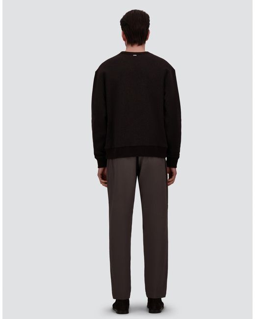 Herno Black Cotton And Wool Crew-Neck Sweatshirt for men