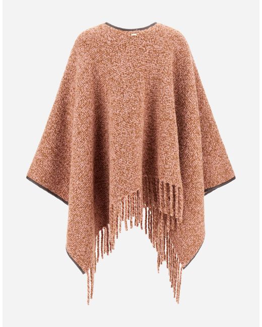 Herno Multicolor Alpaca And Wool Bouclé Poncho