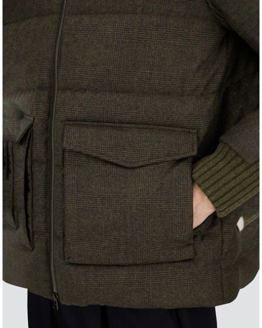 Herno Black Bómber De Wool Cashmere Glen Check for men