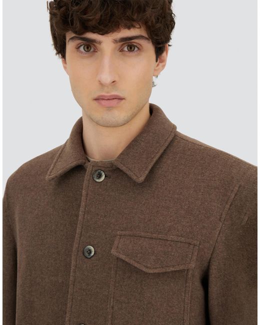 Herno Brown Soft Recycled Wool Field Jacket for men