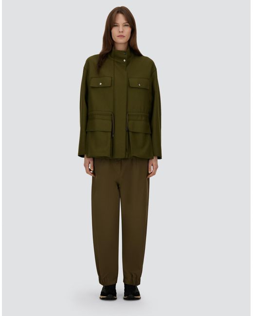 Herno Green Pure Wool Cloth Field Jacket