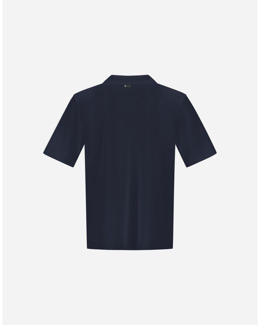 Herno Blue Jersey Knit Effect Polo Shirt for men