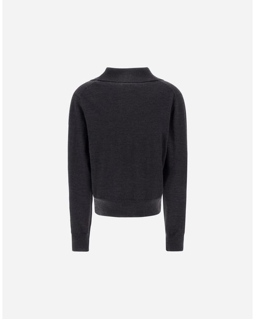 Herno Black Stocking Stitch Wool Jumper