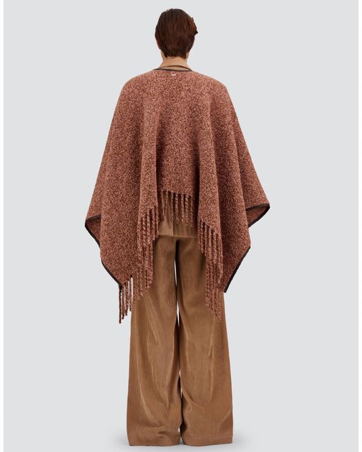 Herno Multicolor Alpaca And Wool Bouclé Poncho