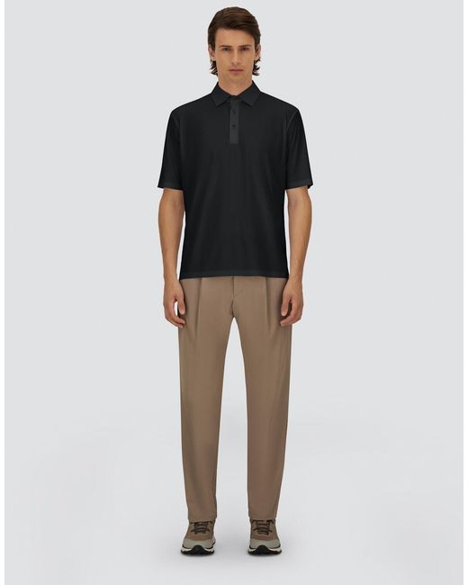 Herno Black Spring Ultralight Scuba Polo Shirt for men