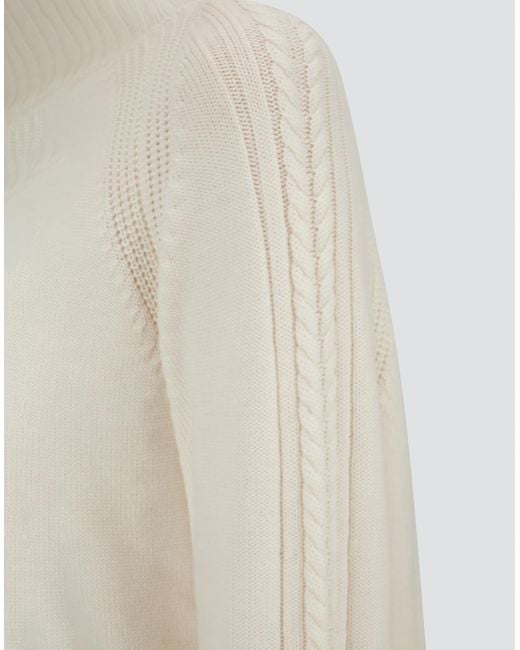 Herno White Ribbed & Braided Merino Wool Jumper