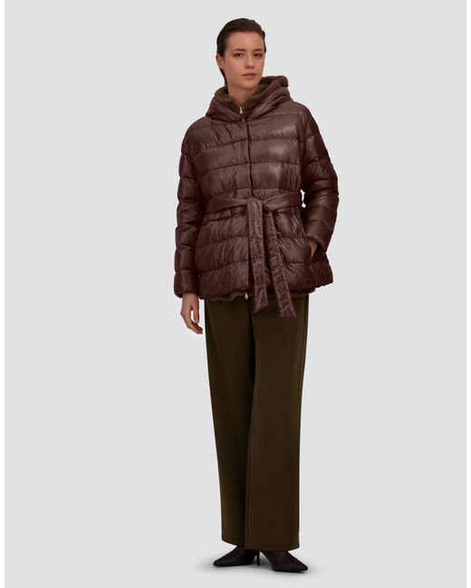 Herno Brown Nylon Ultralight And Melange Mink-Effect Jacket