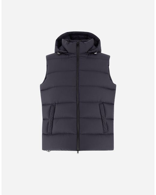 Herno Blue Vest In Ecoage for men