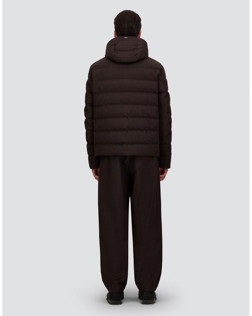 Herno Black Flannel Trousers With Water-Repellent Coating for men