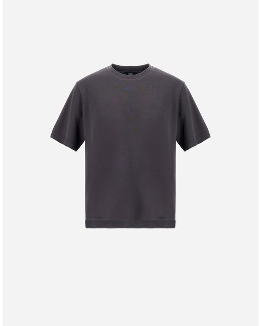 Herno Blue Jersey Knit Effect T-Shirt for men
