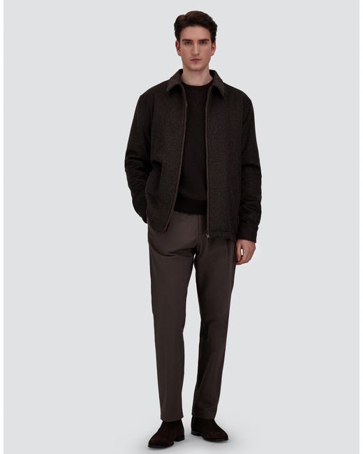 Herno Black Cashmere Cloth, Mohair And Suede-Effect Shacket for men
