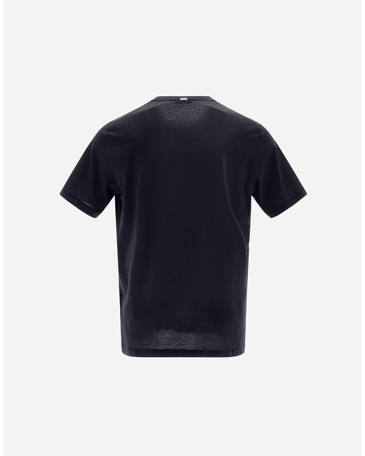 Herno Blue T-shirt In Crepe Jersey for men