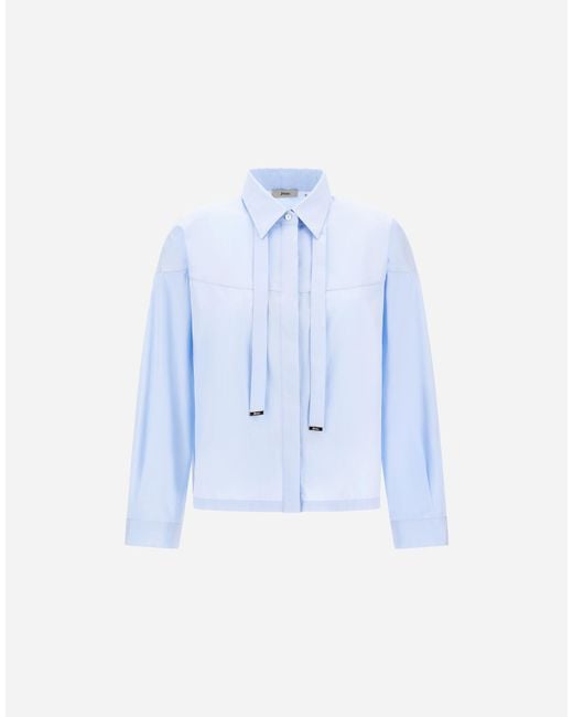 Herno Blue Cotton Poplin Shirt