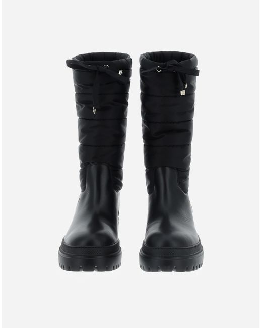 Herno Black Rubber And Nylon Boots
