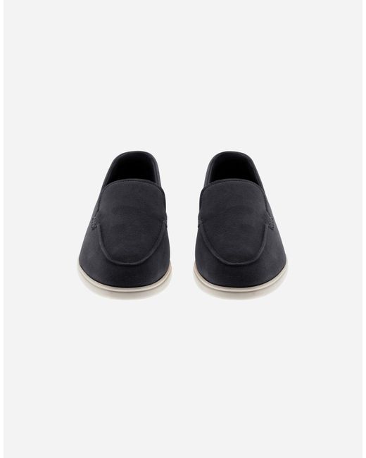 MOCASSINI IN SUEDE E MONOGRAM di Herno in Black da Uomo