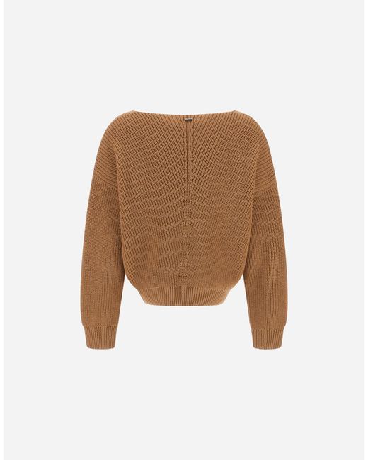 Herno Natural Wool Sweater With Raised Knit