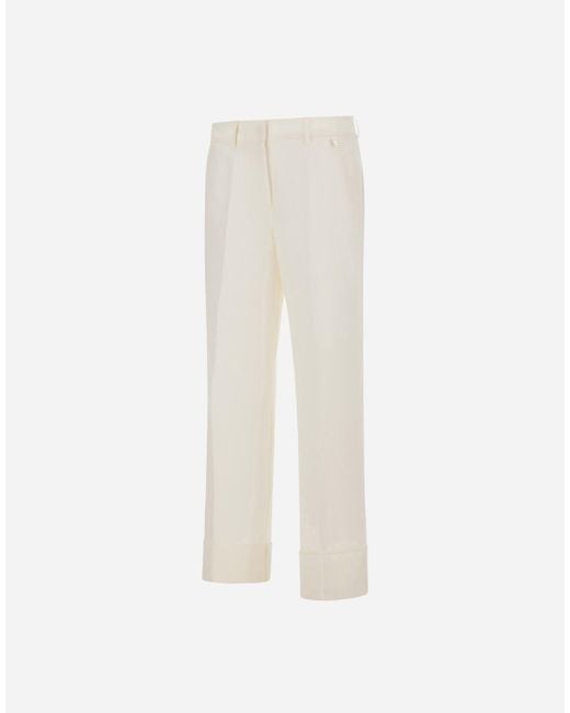 Herno White Cigarette Trousers