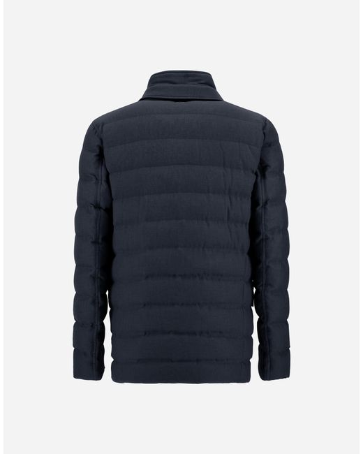 Herno Blue Wool-Blend, Viscose And Suede-Effect Blazer for men