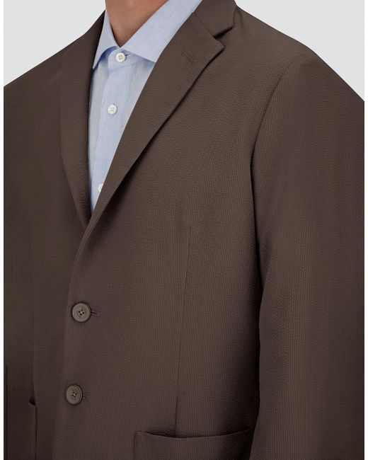 Herno Brown Seer-Crease Blazer for men