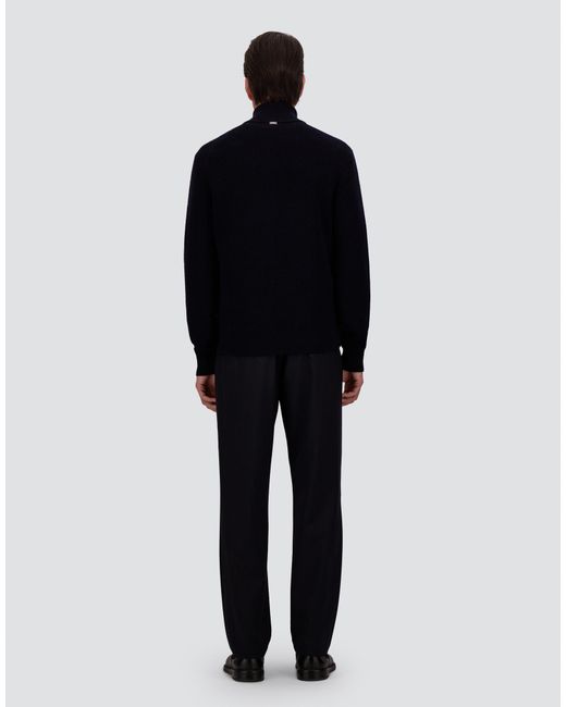 Herno Blue Wool Jacket With A Waffle-Knit Texture And Nylon for men