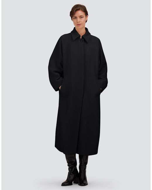 Herno Black Single-Breasted Wool Cloth Coat