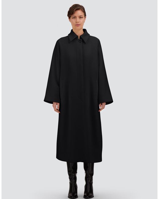 Herno Black Single-Breasted Wool Cloth Coat