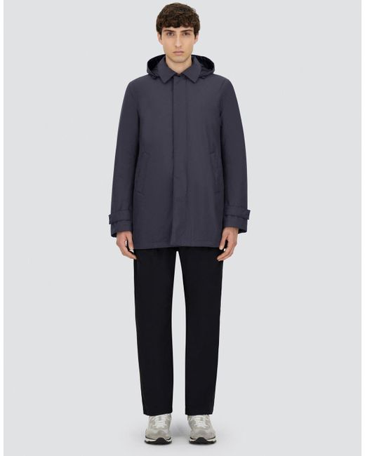 PARKA LUNGO IN 2 LAYER WINDSTOPPER di Herno in Blue da Uomo