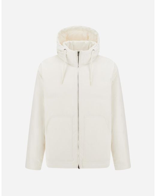 Herno White Cotton Feel Jacket for men