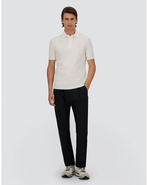 Herno White Jersey Knit Effect Polo Shirt for men