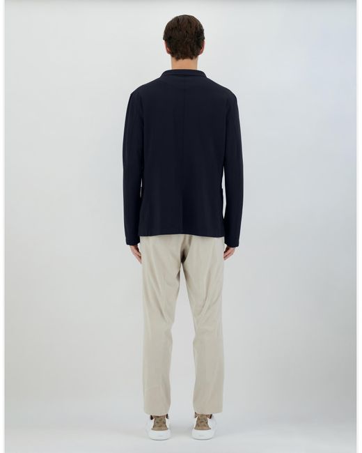 Herno Blue Blazer In Non-washed Light Scuba for men