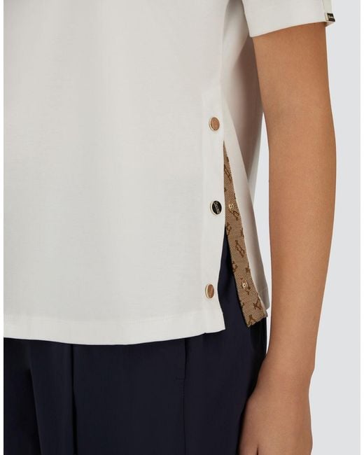 Herno White Ever Cotton Interlock And Monogram T-Shirt