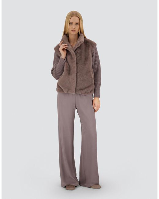 Herno Purple Resort Faux Mink Fur Jacket