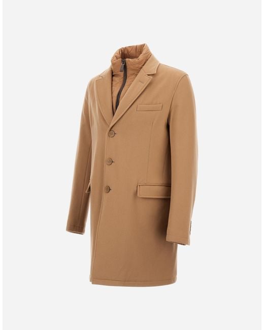 Herno Natural Wool Beaver Coat for men