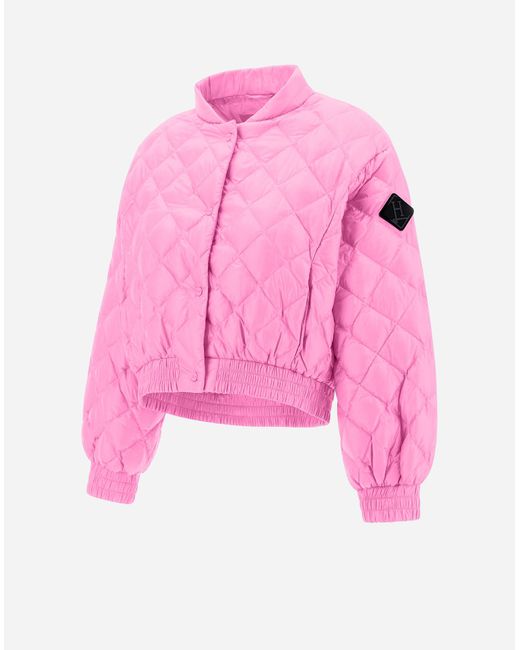 Herno Pink Bomber Jacket In Nylon Ultralight