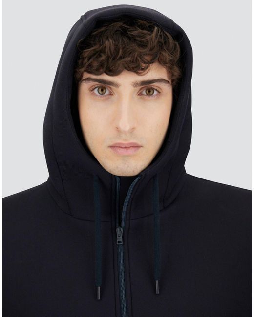 PARKA LUNGO IN 3 LAYER SCUBA di Herno in Blue da Uomo