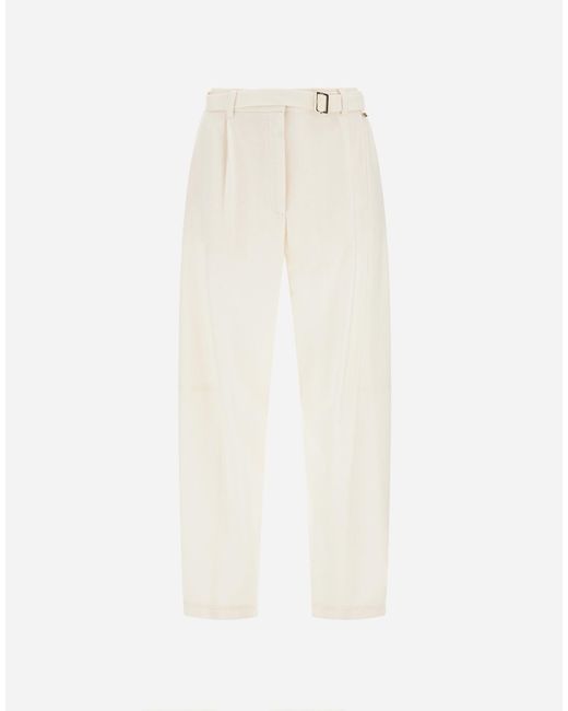 Herno White Wool Flannel Trousers