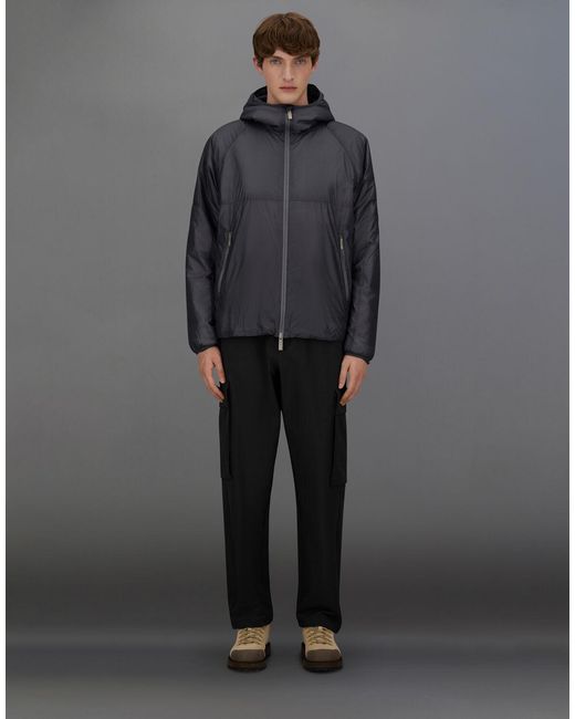 Herno Gray Laminar Quilted Ripstop Hooded Jacket