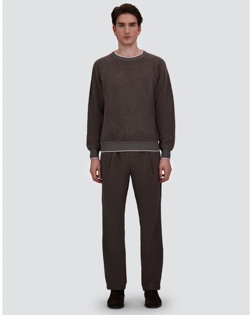 Herno Gray Cashmere And Wool Bouclé Jumper for men