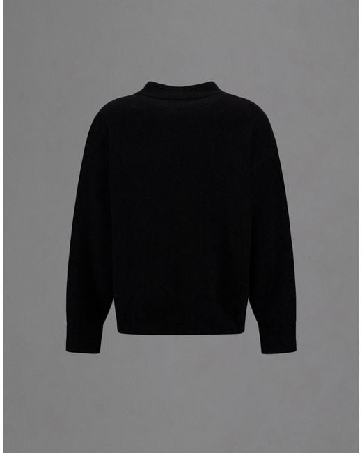 Herno Black Pullover Laminar Aus Soft Wool